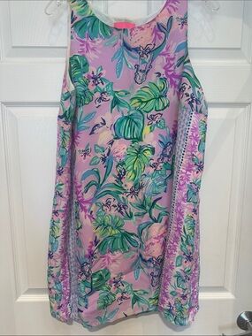 Lilly Pulitzer Lavender Tropical Floral silk dress